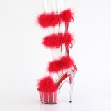 Rood 18 cm ADORE-728F pole dance hakken met veren