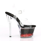 Rood 18 cm SKY-308WHG glitter plateau hoge hakken