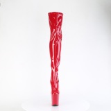 Rood 20 cm FLAMINGO-3000 overknee laarzen met plateauzool