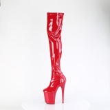 Rood 20 cm FLAMINGO-3000 overknee laarzen met plateauzool