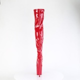 Rood 20 cm FLAMINGO-3000 overknee laarzen met plateauzool