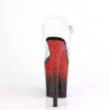 Rood 20 cm FLAMINGO-808SS glitter plateau hoge hakken