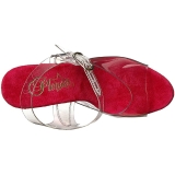 Rood 20 cm FLAMINGO-808T Plateau Sandalen met Acryl Hakken