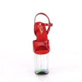 Rood 20 cm FLAMINGO-809HT Hologram plateau hoge hakken