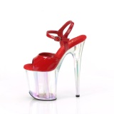 Rood 20 cm FLAMINGO-809HT Hologram plateau hoge hakken