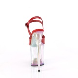 Rood 20 cm FLAMINGO-809HT Hologram plateau hoge hakken