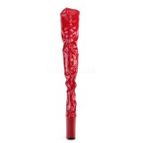 Rood 25 cm BEYOND-4000 overknee laarzen met plateauzool