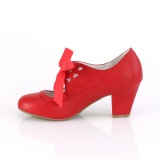 Rood 6,5 cm WIGGLE-32 retro vintage maryjane pumps met blokhak