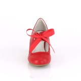 Rood 6,5 cm WIGGLE-32 retro vintage maryjane pumps met blokhak