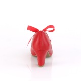 Rood 6,5 cm WIGGLE-32 retro vintage maryjane pumps met blokhak