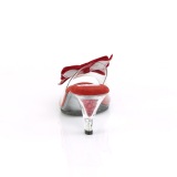 Rood 7,5 cm BELLE-301BOW Pinup mules schoenen met vlinderdas