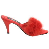 Rood 8 cm AMOUR-03 maraboe veren Mules Schoenen