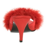 Rood 8 cm AMOUR-03 maraboe veren Mules Schoenen