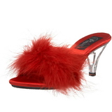 Rood 8 cm BELLE-301F maraboe veren Mules Schoenen