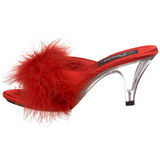 Rood 8 cm BELLE-301F maraboe veren Mules Schoenen