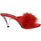 Rood 8 cm BELLE-301F maraboe veren Mules Schoenen