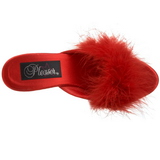 Rood 8 cm BELLE-301F maraboe veren Mules Schoenen