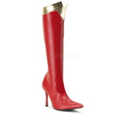 Rood 9,5 cm WONDER-130 Knie Hoge Dameslaarzen