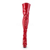 Rood Gelakt 15,5 cm DELIGHT-3063 Plateau Overknee Laarzen