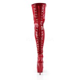 Rood Gelakt 15,5 cm DELIGHT-3063 Plateau Overknee Laarzen