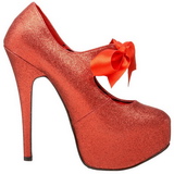 Rood Glitter 14,5 cm Burlesque TEEZE-04G damesschoenen met hoge hak