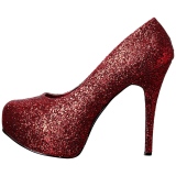 Rood Glitter 14,5 cm Burlesque TEEZE-06GW mannen pumps voor brede voeten