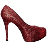 Rood Glitter 14,5 cm Burlesque TEEZE-06GW mannen pumps voor brede voeten