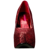 Rood Glitter 14,5 cm Burlesque TEEZE-06GW mannen pumps voor brede voeten