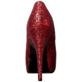 Rood Glitter 14,5 cm Burlesque TEEZE-06GW mannen pumps voor brede voeten