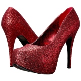 Rood Glitter 14,5 cm Burlesque TEEZE-06GW mannen pumps voor brede voeten