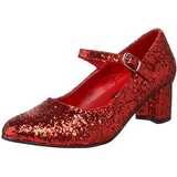 Rood Glitter 5 cm SCHOOLGIRL-50G Pumps Mary Jane