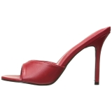 Rood Kunstleer 10 cm CLASSIQUE-01 grote maten mules schoenen