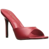 Rood Kunstleer 10 cm CLASSIQUE-01 grote maten mules schoenen