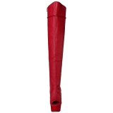 Rood Kunstleer 15 cm DELIGHT-3019 overknee laarzen met plateauzool
