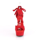 Rood Kunstleer 15 cm DELIGHT-679 hoge hakken met enkelband