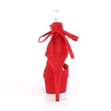 Rood Kunstleer 15 cm DELIGHT-679 hoge hakken met enkelband