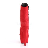 Rood Kunstleer 18 cm ADORE-1020FS enkellaarsjes met veters