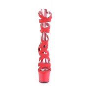 Rood Kunstleer 18 cm ADORE-700-48 hoge hakken met enkelband