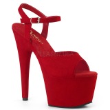 Rood Kunstleer 18 cm ADORE-709FS sandalen met naaldhak