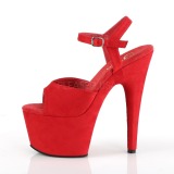 Rood Kunstleer 18 cm ADORE-709FS sandalen met naaldhak