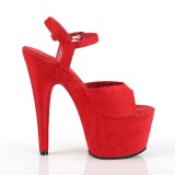 Rood Kunstleer 18 cm ADORE-709FS sandalen met naaldhak