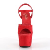 Rood Kunstleer 18 cm ADORE-709FS sandalen met naaldhak