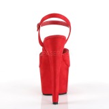 Rood Kunstleer 18 cm ADORE-709FS sandalen met naaldhak