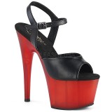 Rood Kunstleer 18 cm ADORE-709T pleaser sandalen met plateau