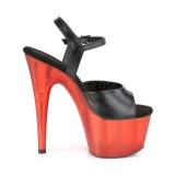 Rood Kunstleer 18 cm ADORE-709T pleaser sandalen met plateau