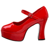 Rood Lak 11 cm MARYJANE-50 Mary Jane Plateau Pumps Hoge Hak