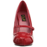 Rood Lak 12 cm retro vintage CUTIEPIE-02 mary jane pumps met verborgen plateauzool