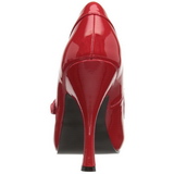 Rood Lak 12 cm retro vintage CUTIEPIE-02 mary jane pumps met verborgen plateauzool