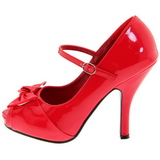 Rood Lak 12 cm retro vintage CUTIEPIE-08 Plateau Pumps Open Teen