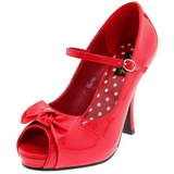 Rood Lak 12 cm retro vintage CUTIEPIE-08 Plateau Pumps Open Teen